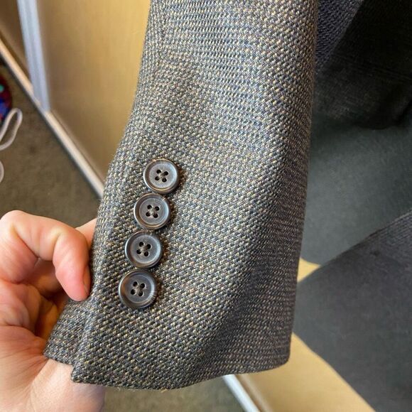 Lauren Ralph Lauren Gray Textured Tweed Blazer Jacket Men’s 46L – 2 Button - Picture 5 of 13